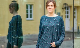 Schnittmuster Shirt Lesja als Oversizeshirt mit Rückenteilung - Titelbild | textilsucht.de